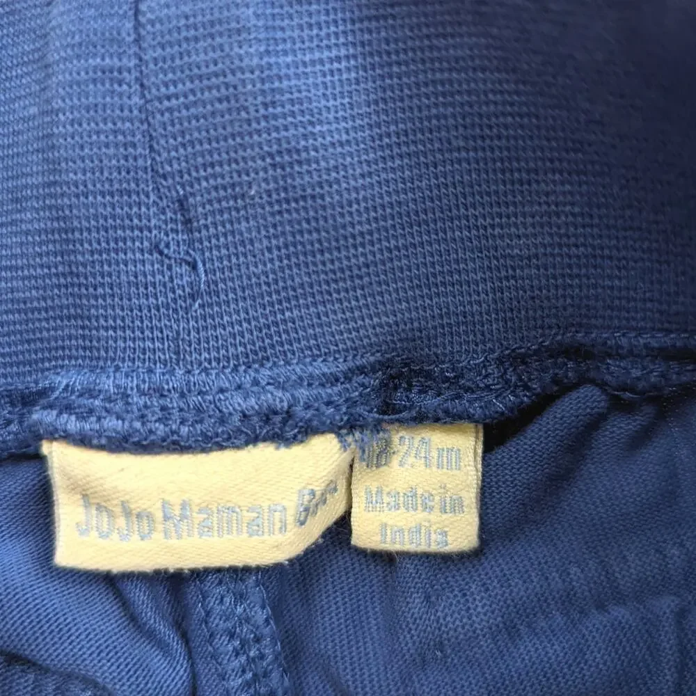 Jojo Maman Bebe Shorts Boys Sz 18-24m Blue Cargo Long Bermuda Casual Basic